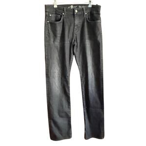 7 FOR ALL MANKIND Black The Straight Jeans Graphic Detail on pockets 32 x 32